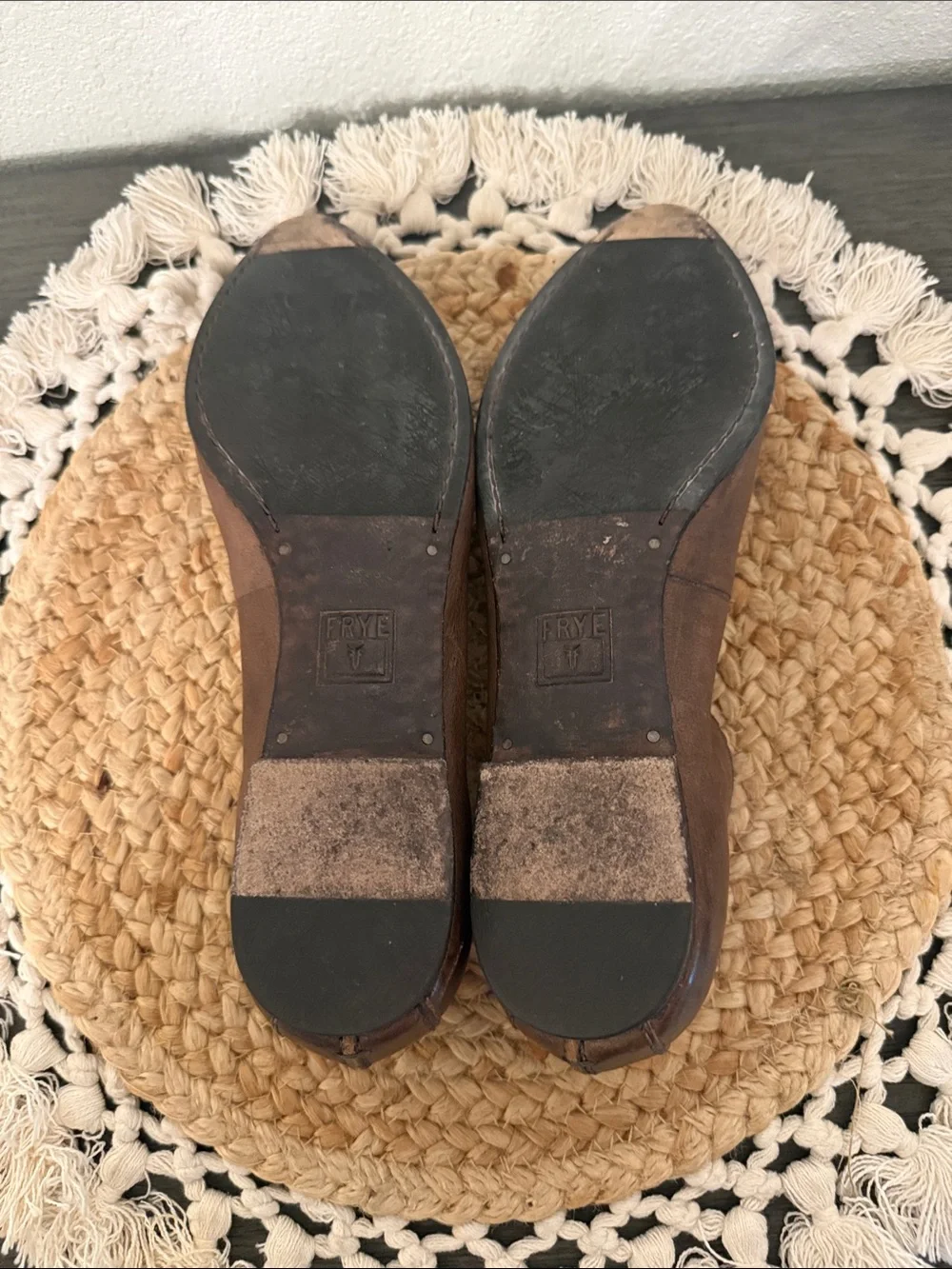 Frye Regina Pointy Toe Ballet Flats Cognac Brown Leather Shoes 8M 7200044